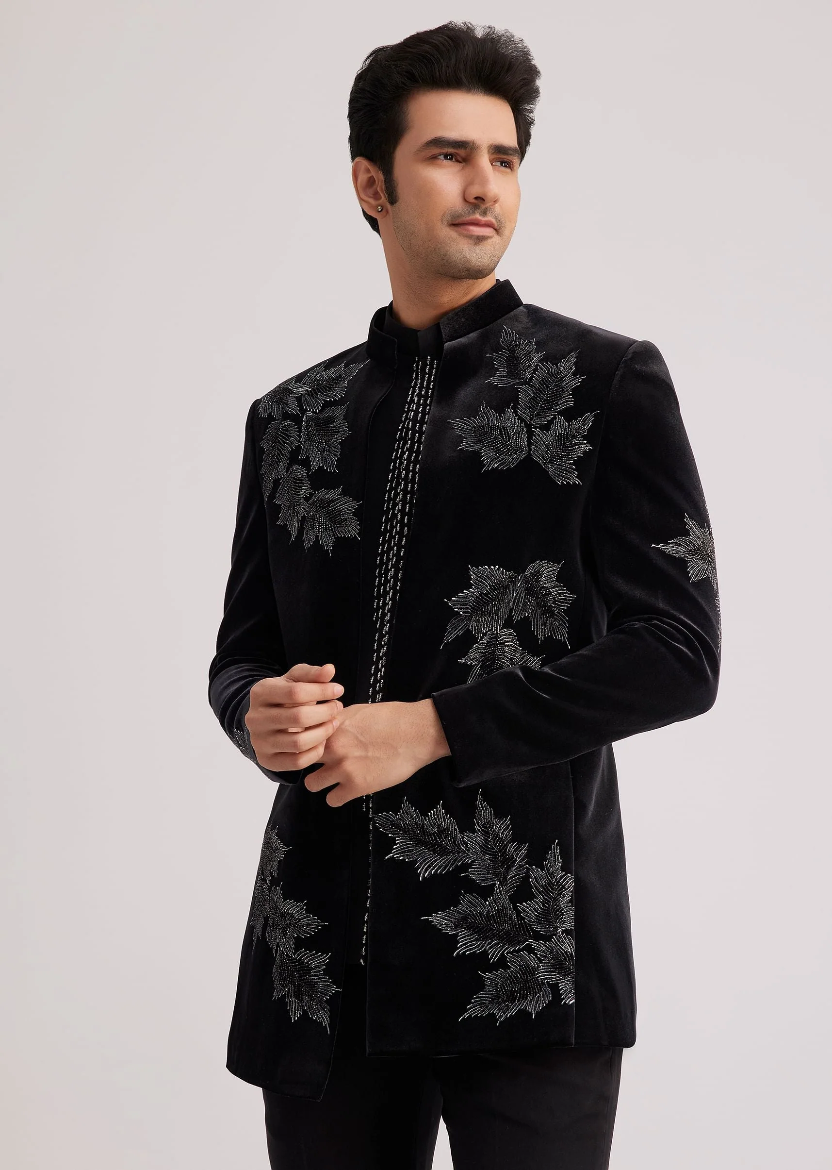 14436-black-velvet-indo-western-set-with-abstract-motif-and-cut-dana-work-1.webp Black Velvet Indo Western Set With Abstract Motif And Cut Dana Work