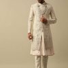 Opulent White Raw Silk Sherwani