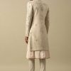 Opulent White Raw Silk Sherwani