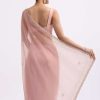 Pink Cutdana Embroidered Organza Saree With Unstitched Blouse