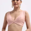 Pink Cutdana Embroidered Organza Saree With Unstitched Blouse