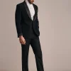 Black Rayon Tuxedo With Pintuck Detailing