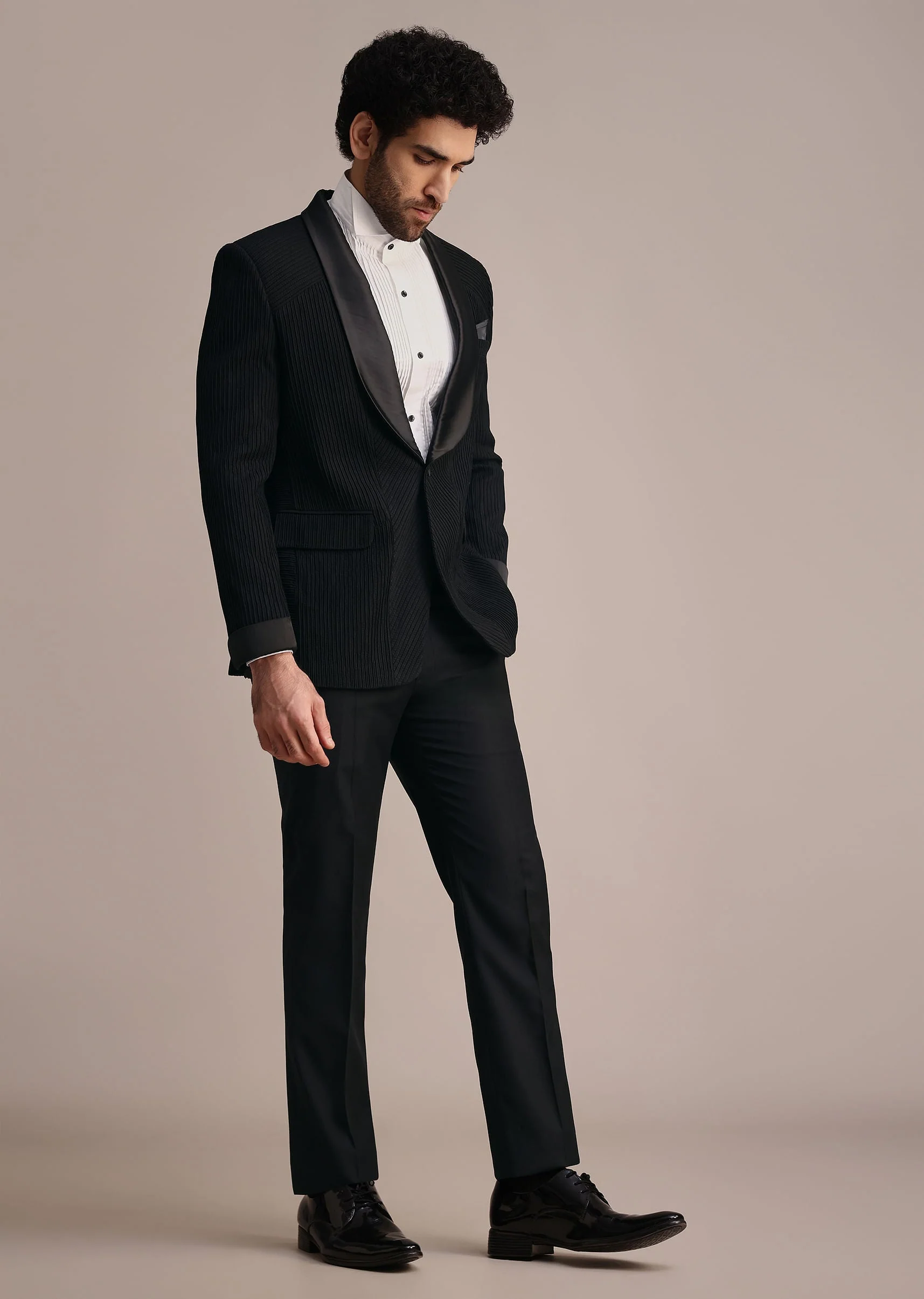 14463-black-rayon-tuxedo-with-pintuck-detailing-1.webp Black Rayon Tuxedo With Pintuck Detailing
