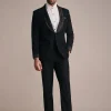 Black Rayon Tuxedo With Pintuck Detailing