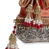 Red And Silver Brocade Potli Bag