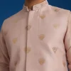 Peach Banarasi Embroidered Bandi Kurta Set