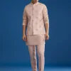Peach Banarasi Embroidered Bandi Kurta Set