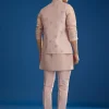 Peach Banarasi Embroidered Bandi Kurta Set