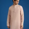 Peach Banarasi Embroidered Bandi Kurta Set