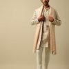 Luxurious Beige Silk Sherwani