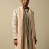 Luxurious Beige Silk Sherwani