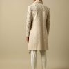 Luxurious Beige Silk Sherwani