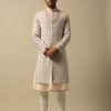 Timeless Peach Raw Silk Sherwani