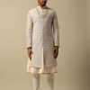 Timeless Peach Raw Silk Sherwani