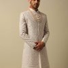 Timeless Peach Raw Silk Sherwani