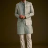 14581-grey-silk-jodhpuri-suit-featuring-foil-print-1.webp Grey Silk Jodhpuri Suit Featuring Foil Print