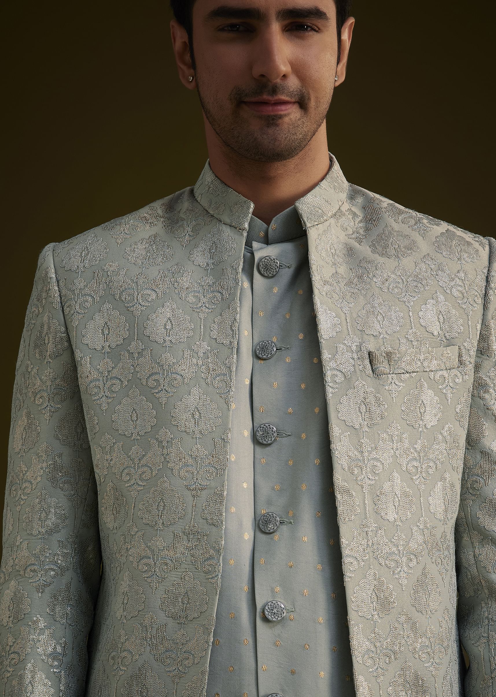 14581-grey-silk-jodhpuri-suit-featuring-foil-print-3.jpg Grey Silk Jodhpuri Suit Featuring Foil Print