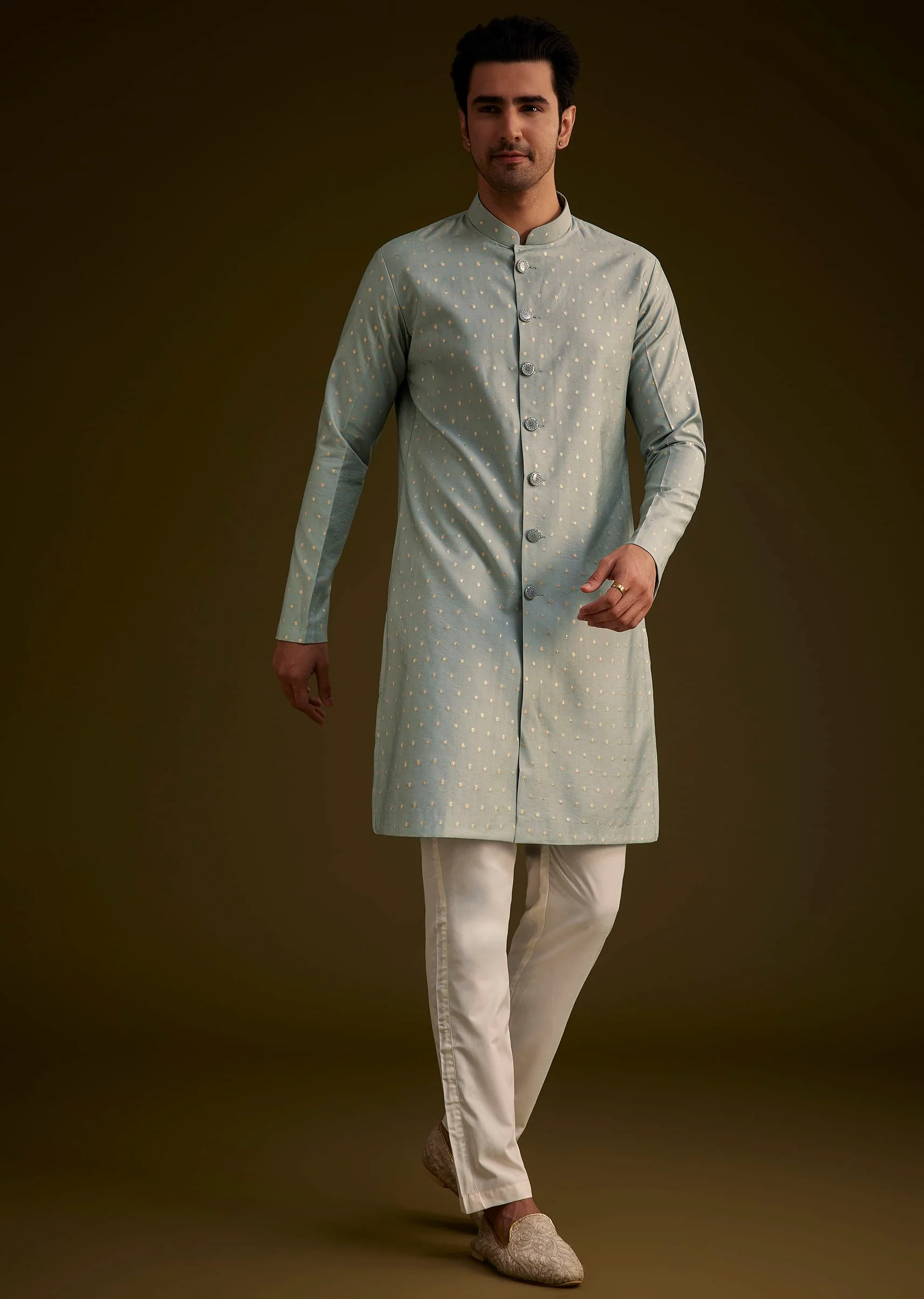14581-grey-silk-jodhpuri-suit-featuring-foil-print-6.webp Grey Silk Jodhpuri Suit Featuring Foil Print