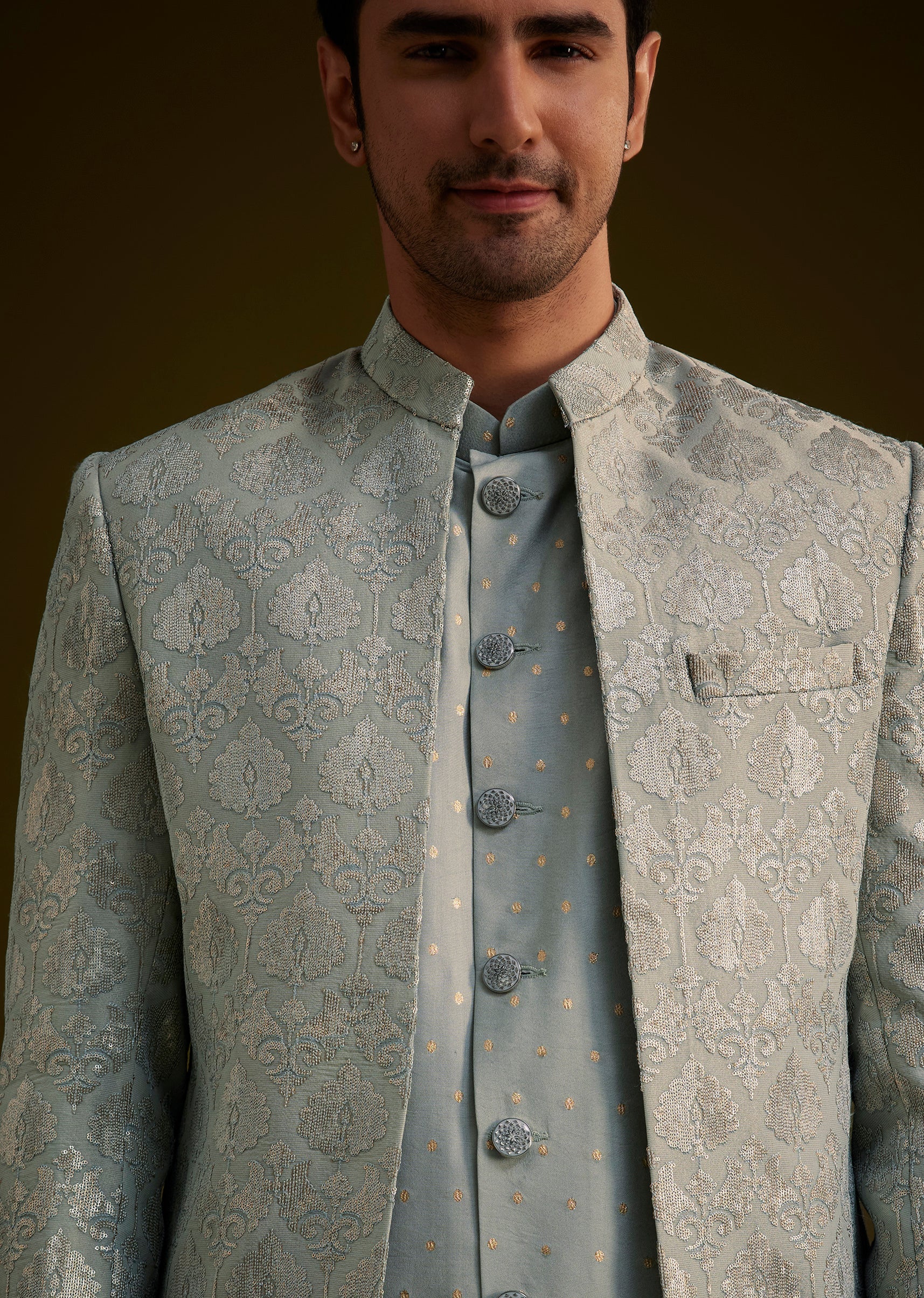 14581-grey-silk-jodhpuri-suit-featuring-foil-print-8.jpg Grey Silk Jodhpuri Suit Featuring Foil Print