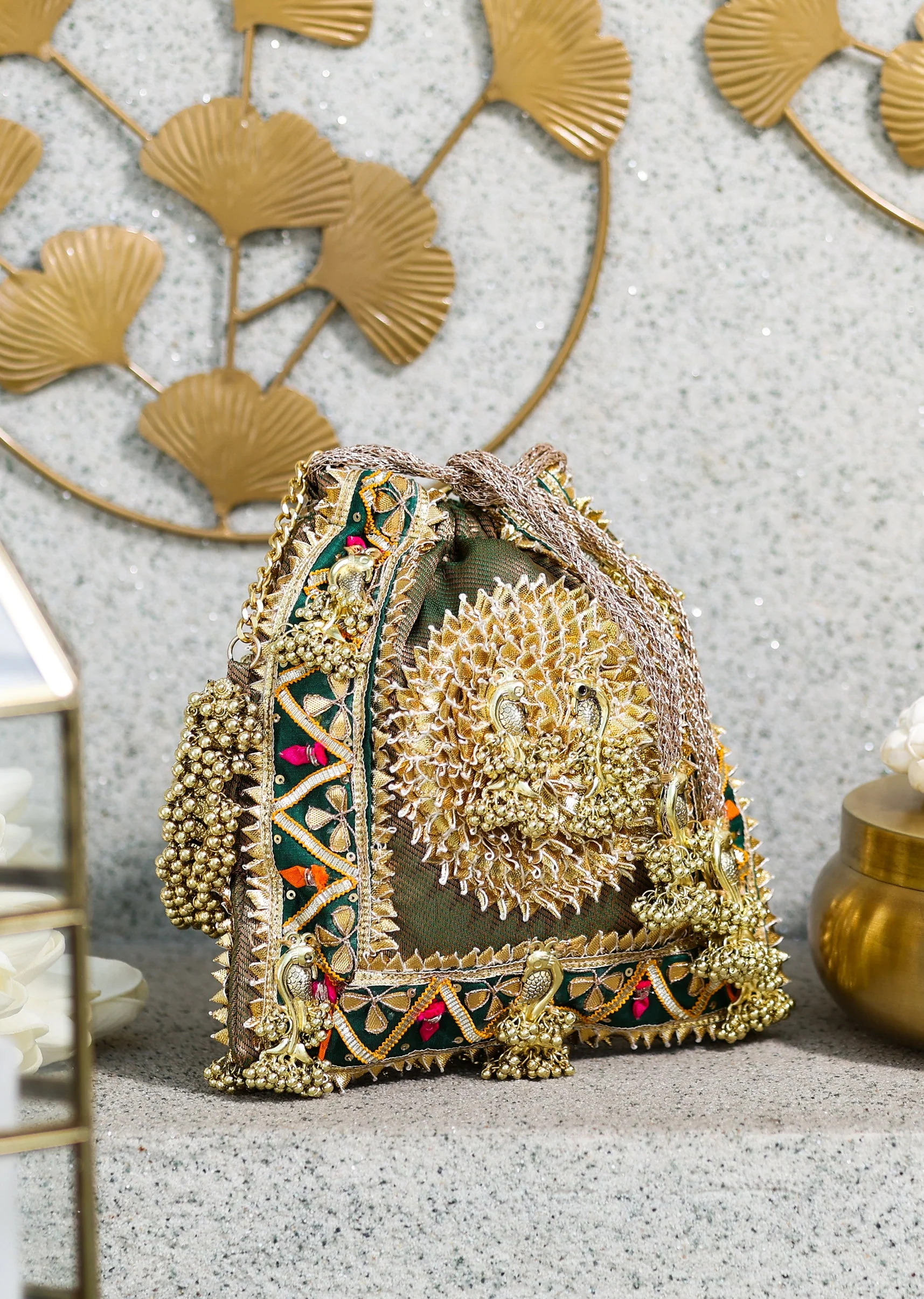 Gold Brocade Potli Bag