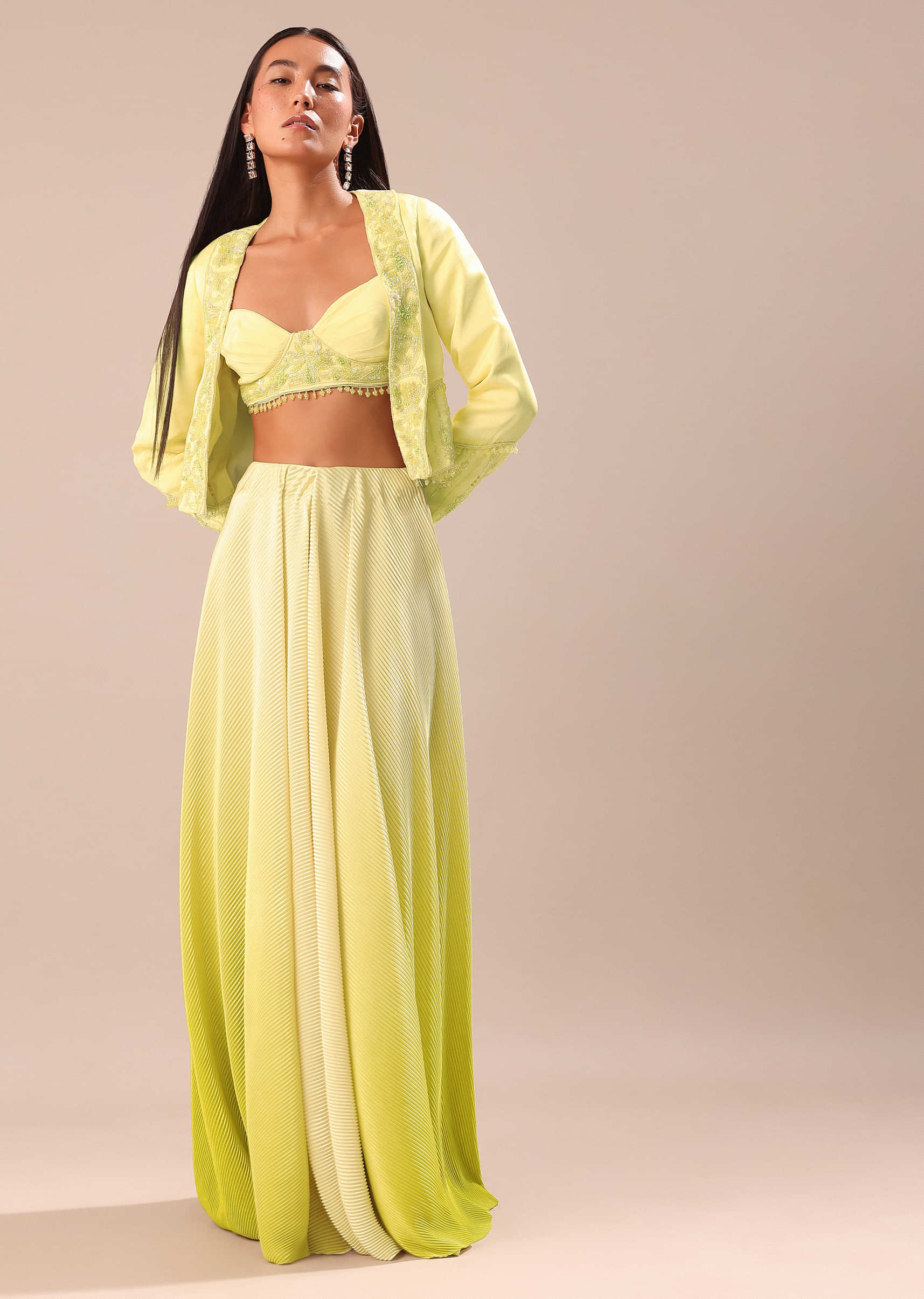 14604-yellow-ombre-organza-blouse-and-palazzo-with-jacket-3.jpg Yellow Ombre Organza Blouse And Palazzo With Jacket