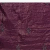 Wine Crushed Tissue Silk Saree With Cutdana Scallop Border