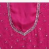 Pink Ombre Sequins Saree With Scallop Border