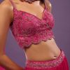 Hot Pink Lehenga Set In Viscose Georgette
