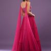 Hot Pink Lehenga Set In Viscose Georgette