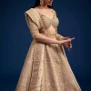 Beige Brocade Lehenga Set And Belt