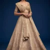 Beige Brocade Lehenga Set And Belt