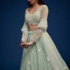 Mint Green Embroidered Lehenga Set