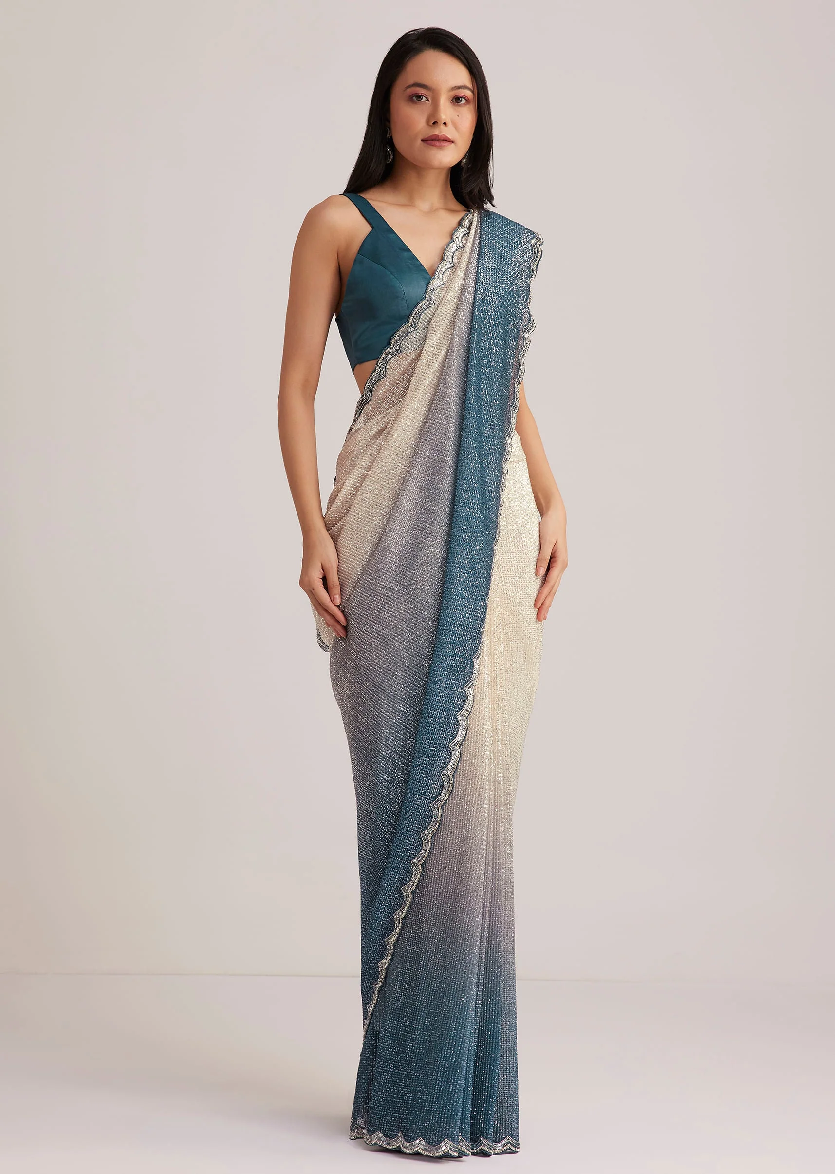 1493-peacock-blue-ombre-sequins-saree-with-scalloped-embroidered-border-2.webp Peacock Blue Ombre Sequins Saree With Scalloped Embroidered Border