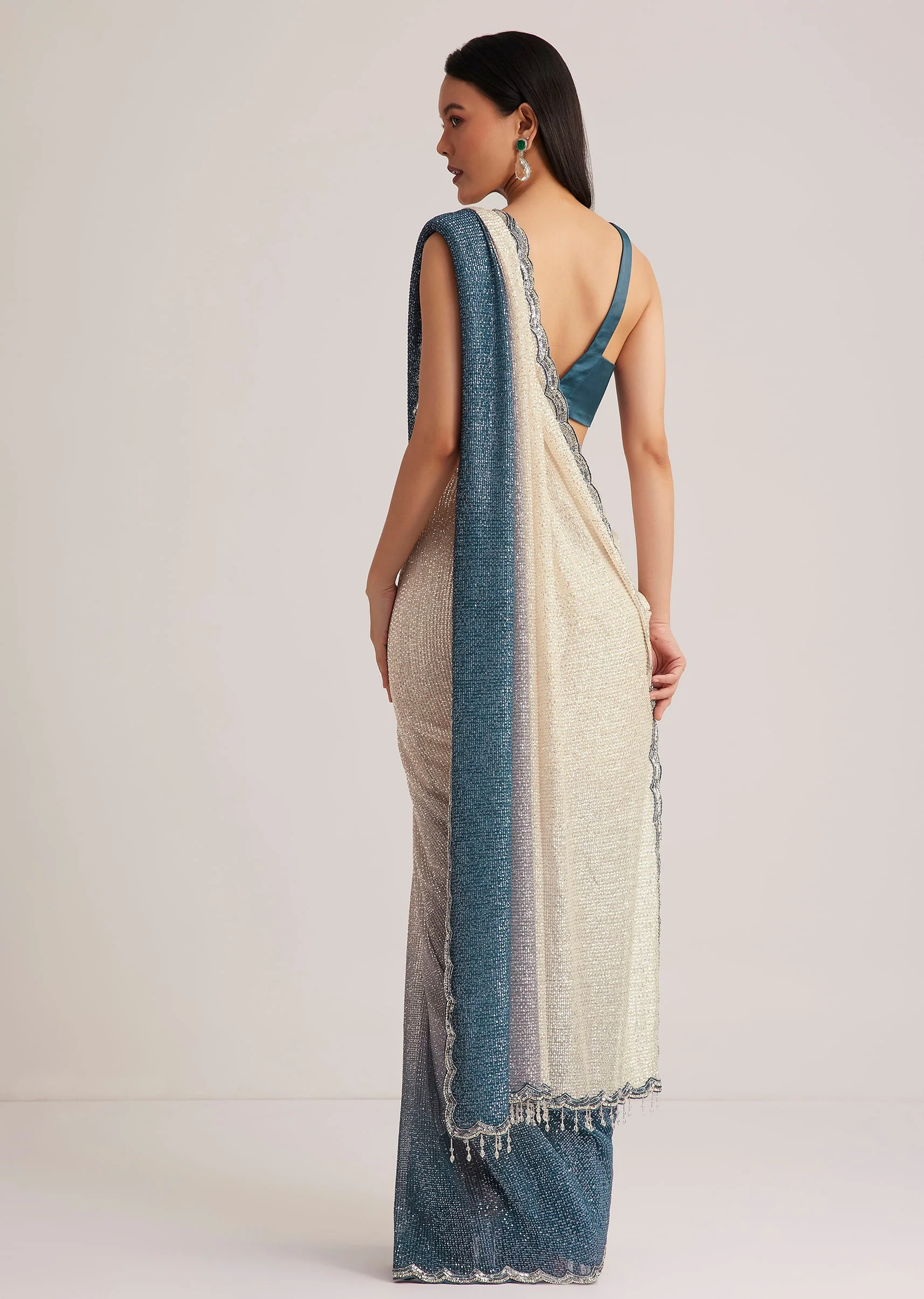 1493-peacock-blue-ombre-sequins-saree-with-scalloped-embroidered-border-4.webp Peacock Blue Ombre Sequins Saree With Scalloped Embroidered Border