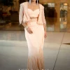 Light Peach Pleated Blouse With Short Jacket And Draped Frill Skirt