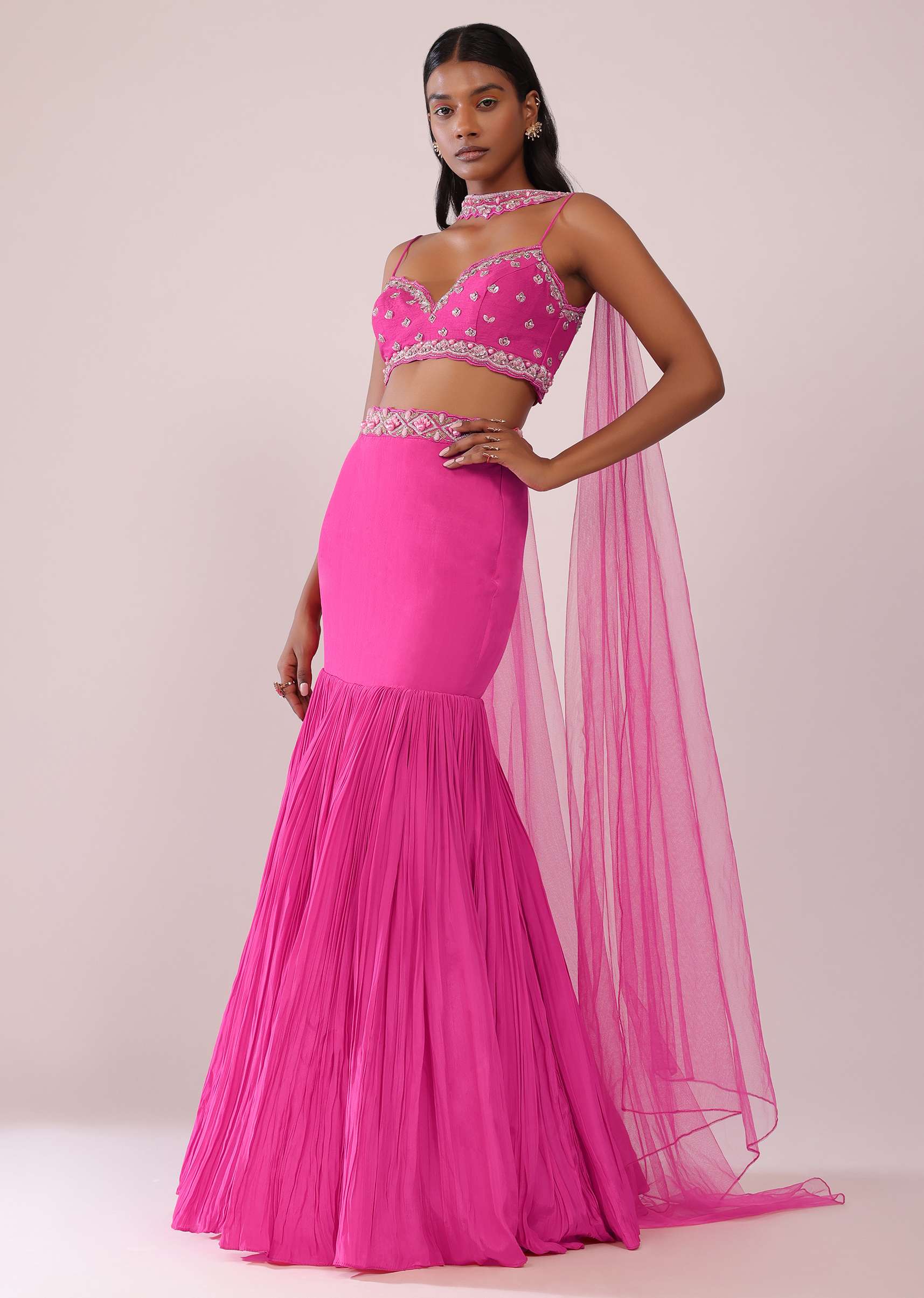 15071-fuschia-pink-lehenga-and-hand-embroidered-blouse-set-in-crepe-1.jpg Fuschia Pink Lehenga And Hand Embroidered Blouse Set In Crepe