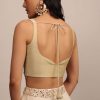 Cream Sleeveless Blouse With Sweetheart Neckline In Raw Silk