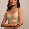 Cream Sleeveless Blouse With Sweetheart Neckline In Raw Silk