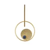 Gold Symetrical Danglers With Blue Enamel Detail