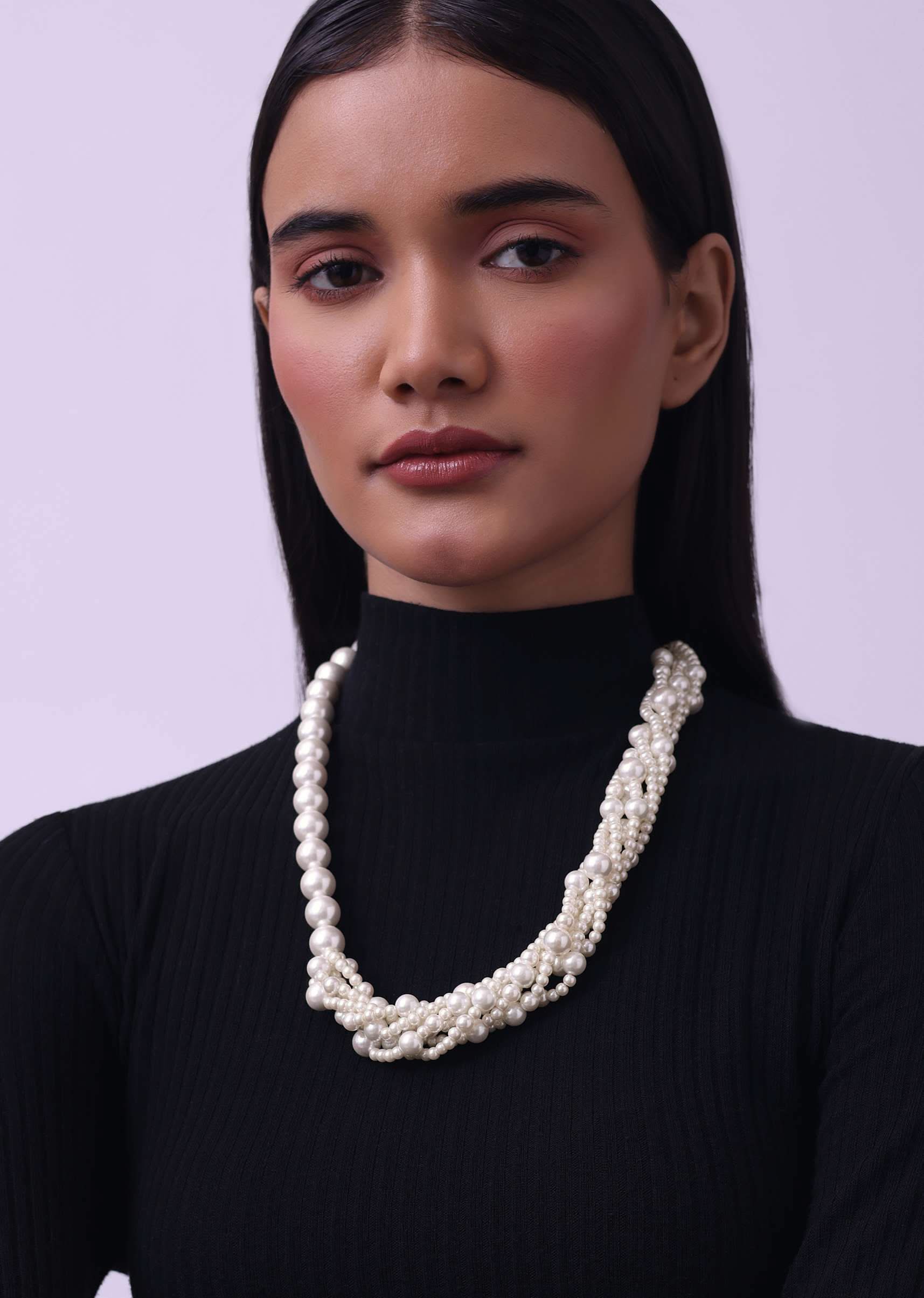 15118-cream-white-long-mala-embellished-with-mother-of-pearls-1.jpg Cream White Long Mala Embellished with Mother Of Pearls