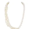 Cream White Long Mala Embellished with Mother Of Pearls
