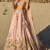 Pink Embroidered Butti Work Bridal Lehenga With Two Dupattas