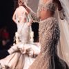 Beige Fish-Cut Lehenga And Blouse With Crystal Tassels
