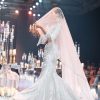 Beige Fish-Cut Lehenga And Blouse With Crystal Tassels