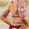 Maroon Embroidered Velvet Lehenga And Blouse With Dupatta