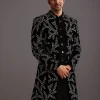 Black Velvet Zari Embroidered Indowestern Trouser Suit