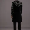 Black Velvet Zari Embroidered Indowestern Trouser Suit