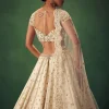 Ivory Lehenga Set With Hand Embroidered Thread And Zari Work