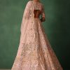Bridal Pink Lehenga With Floral Embroidered Blouse And Scallop Dupatta