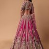 Maroon Silk Velvet 16 Kali Lehenga And Zardosi Blouse Set